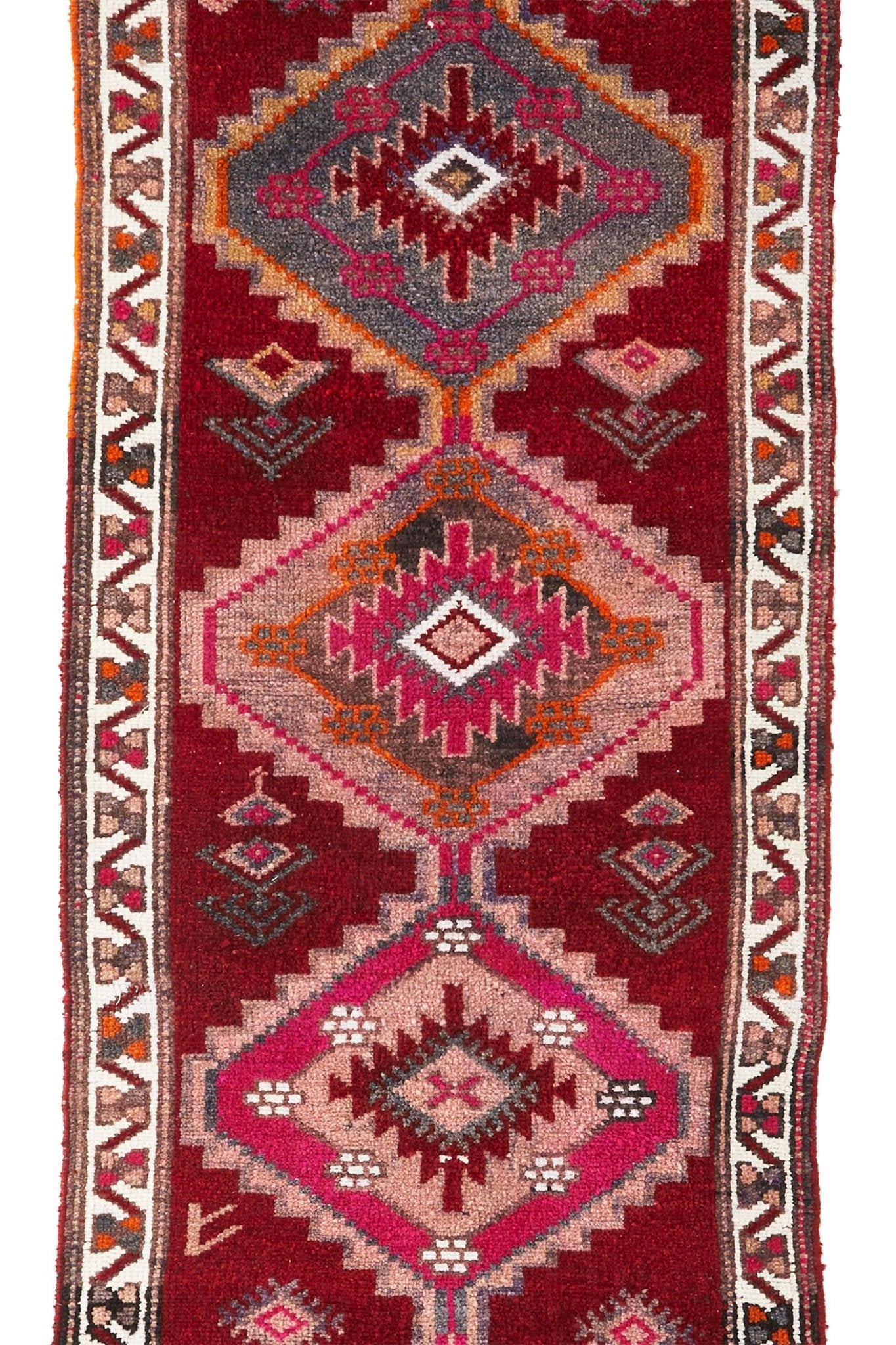 'Jazz' Turkish Vintage Tribal Runner - 3' x 13'11'' - Canary Lane