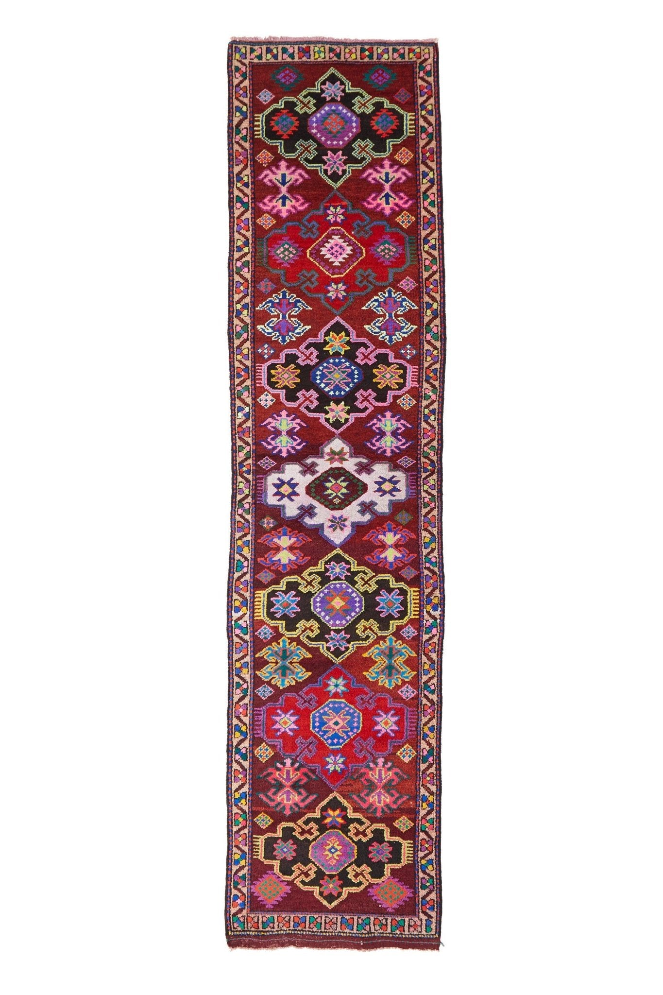 'Jubilee' Vintage Turkish Runner - 2'11'' x 12'4'' - Canary Lane