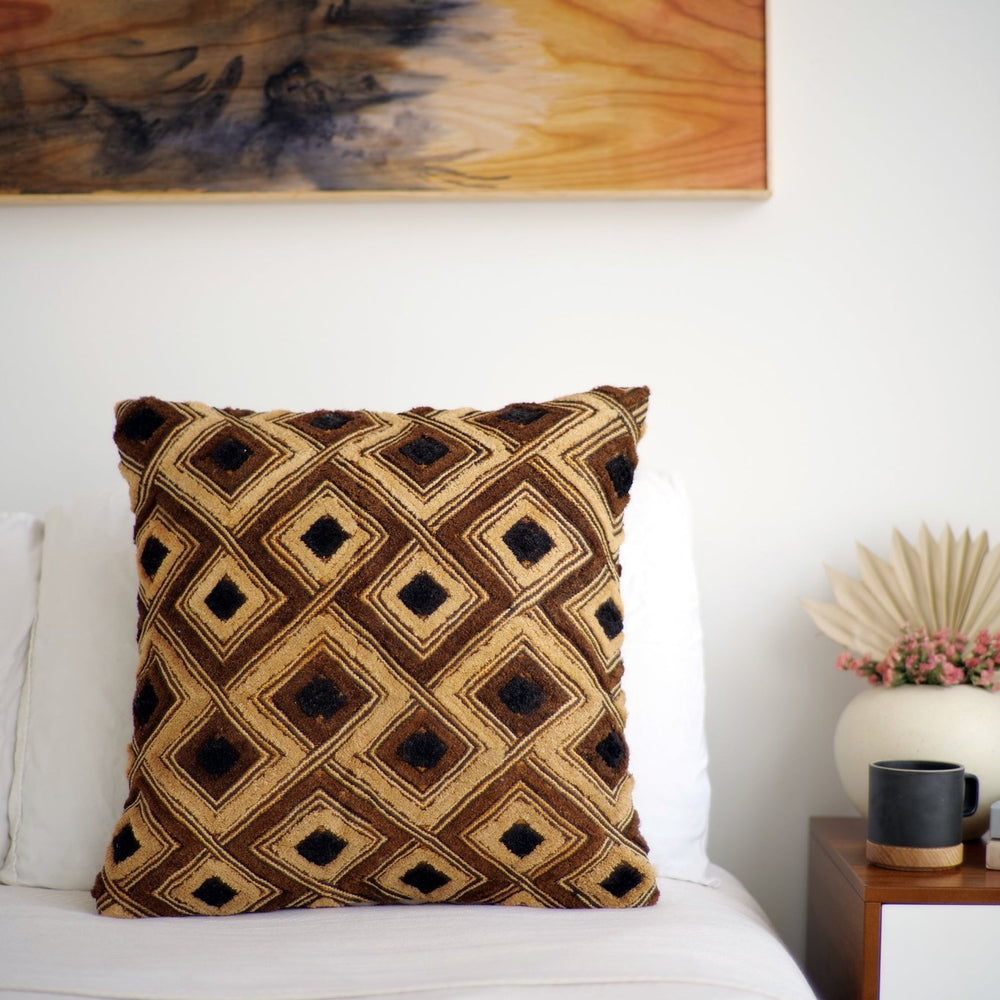 Kuba Cloth Pillow No. 86 - Canary Lane