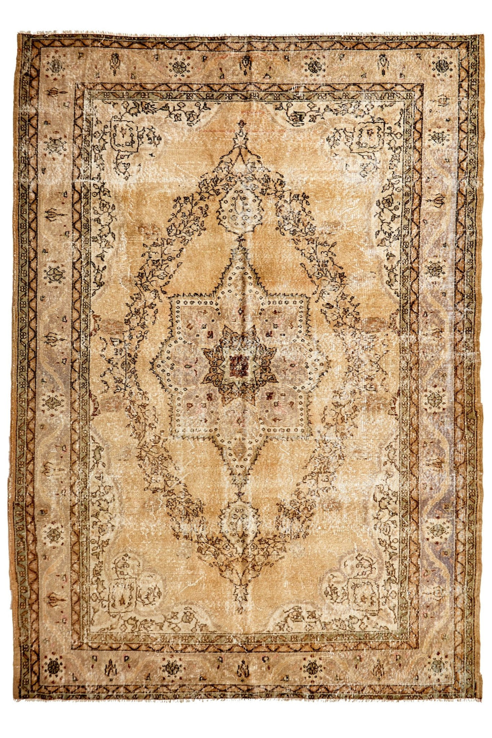 'Lotus' Vintage Persian Rug - 7'6