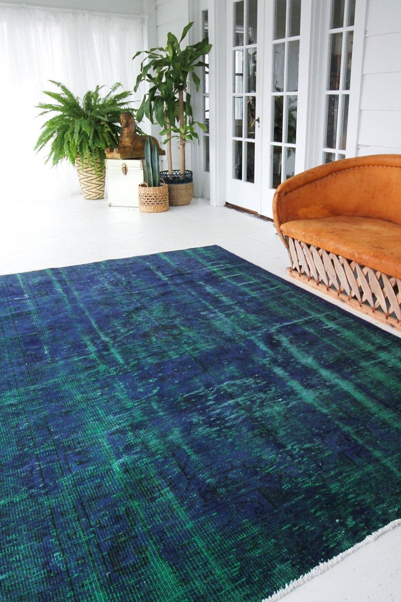 'Malachite' Vintage Rug - 5'10" x 9' - Canary Lane