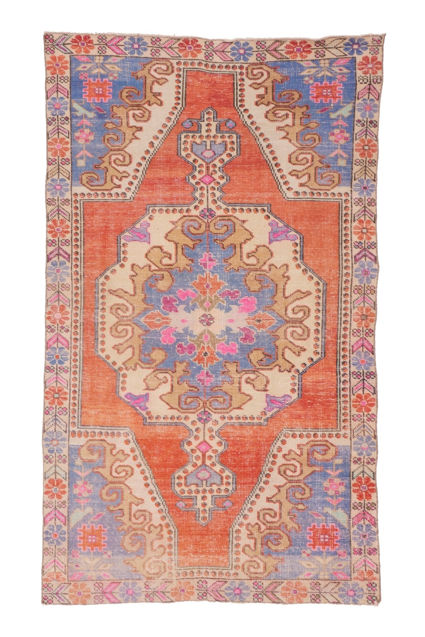 'Moriah' Vintage Turkish Area Rug - 4'2.5'' x 7'1'' - Canary Lane