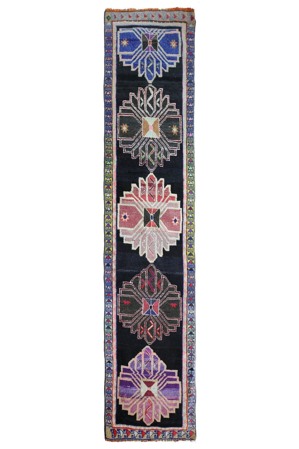 'Night Sky' Turkish Vintage Runner - 2'9'' x 12'9'' - Canary Lane