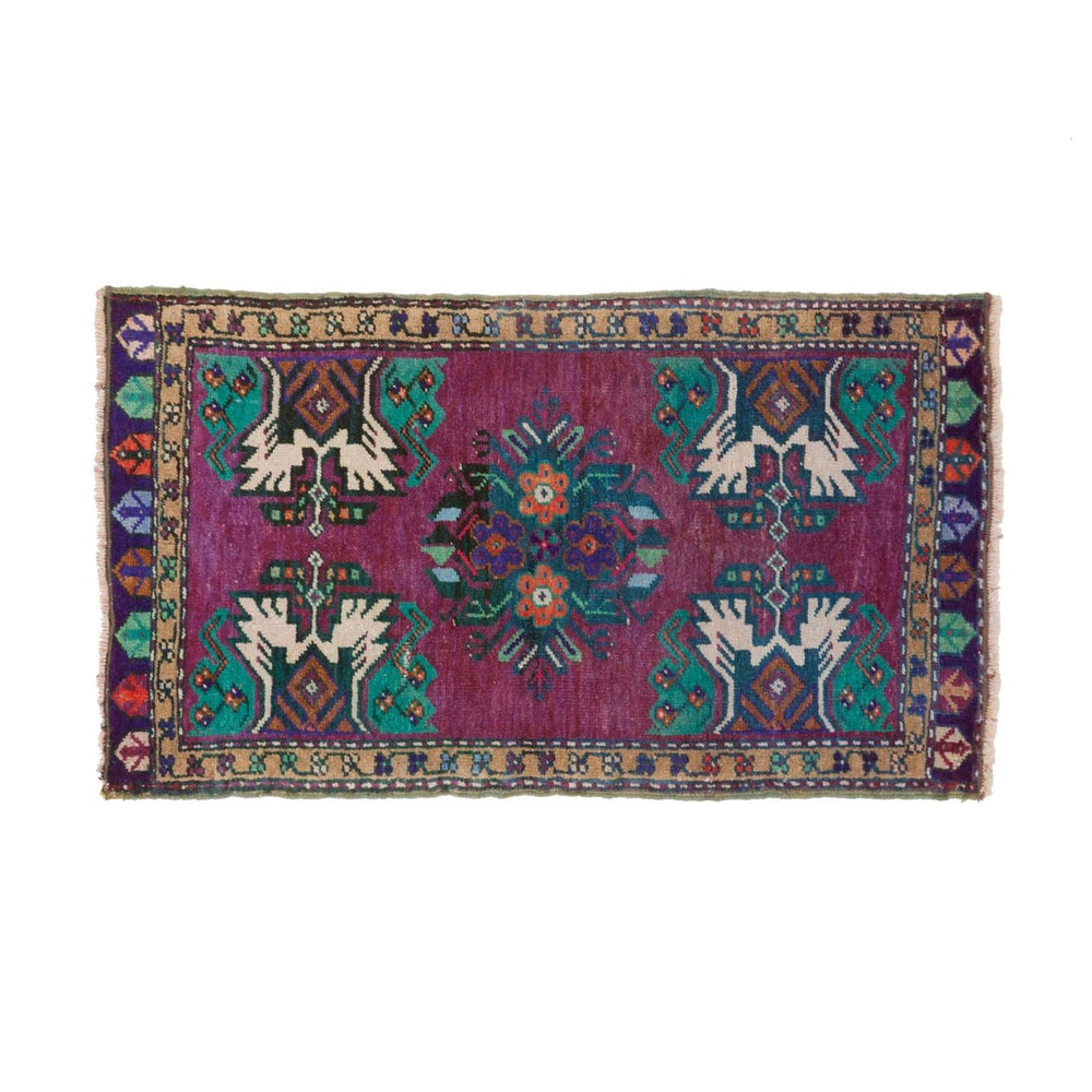 No. 1408 Mini Turkish Vintage Rug - 1'6.5'' x 2'9'' - Canary Lane