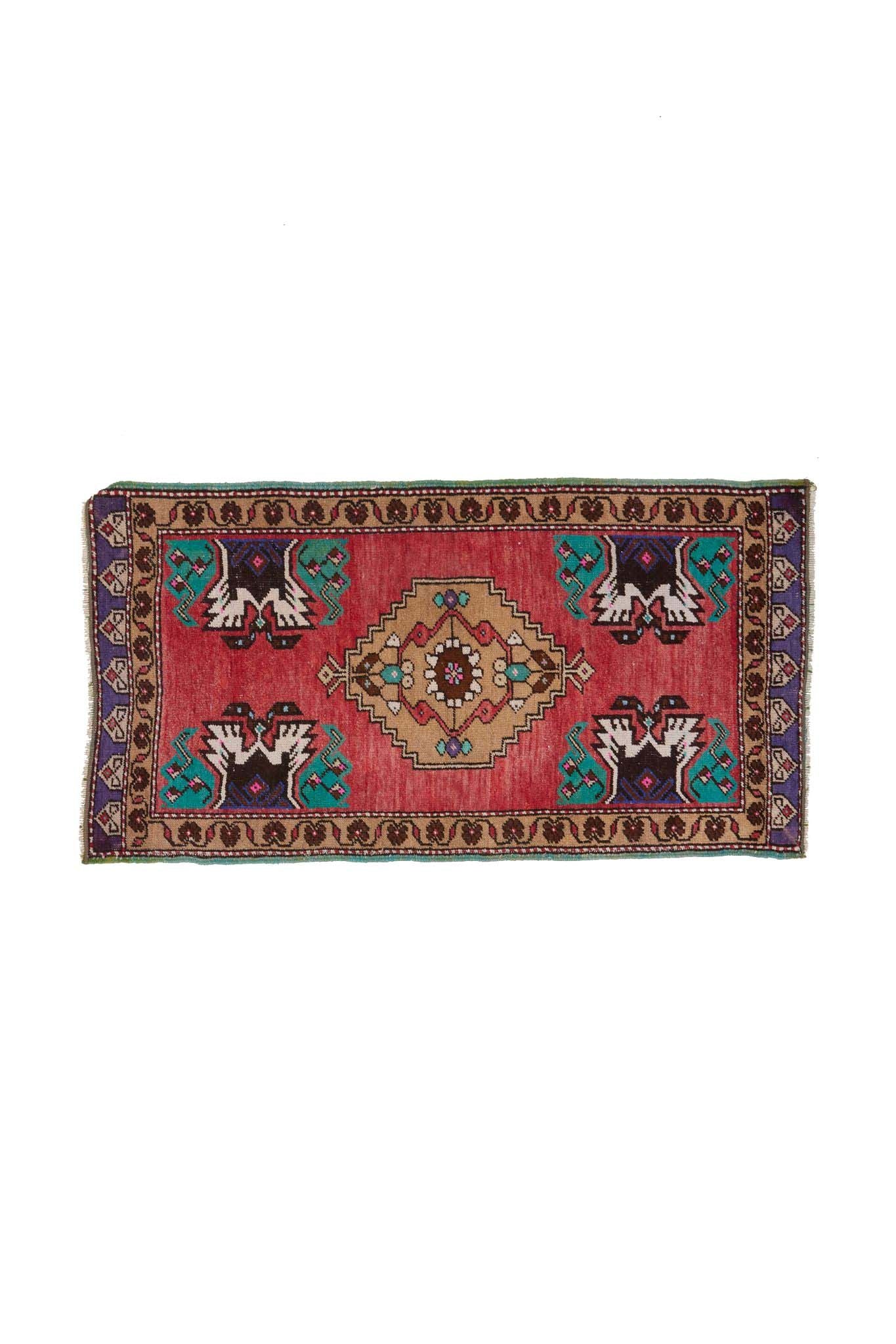 No. 1418 Mini Turkish Vintage Rug - 1'8'' x 3'3'' - Canary Lane