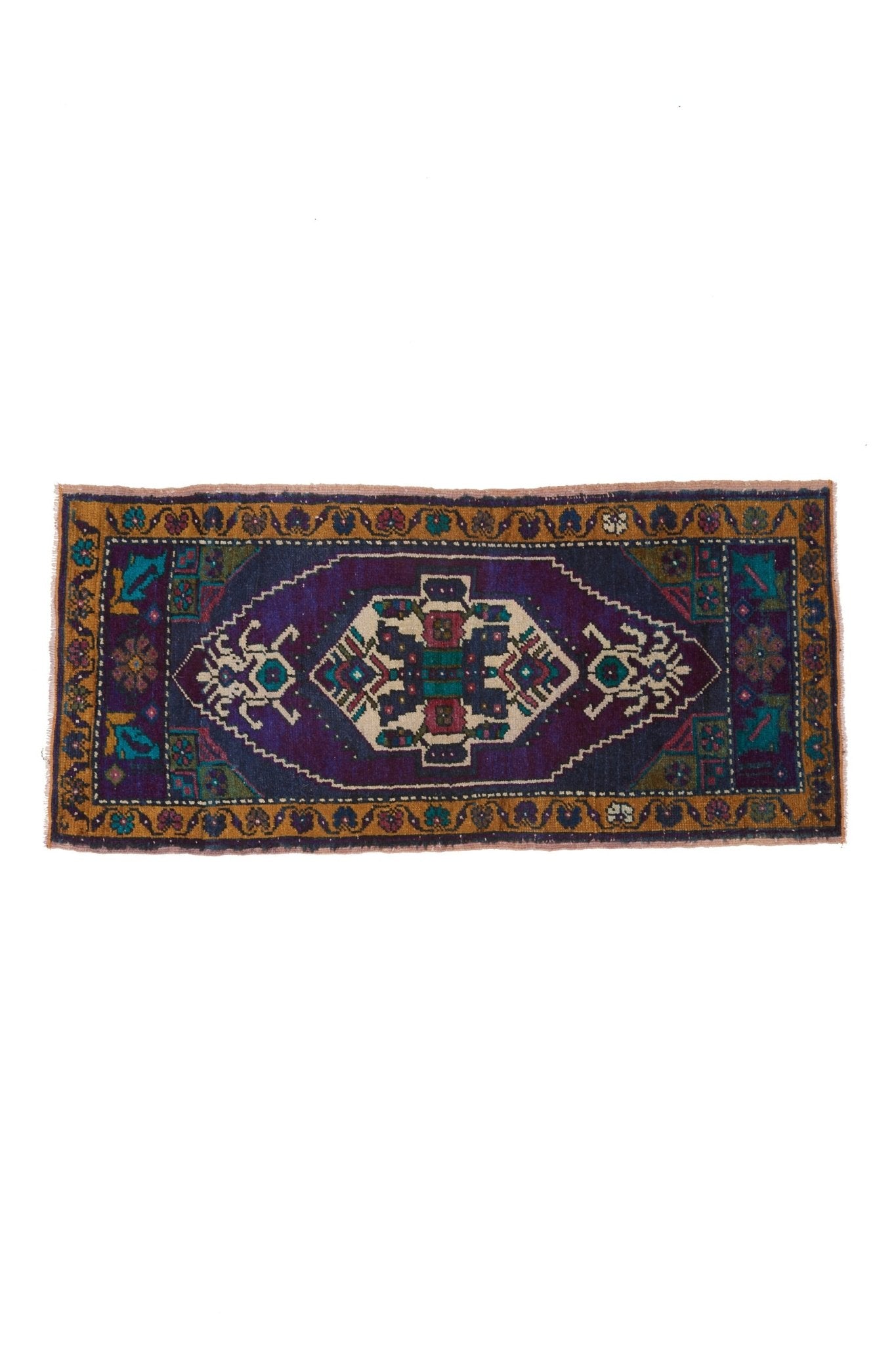 No. 1429 Mini Turkish Vintage Rug - 1'8'' x 3'8'' - Canary Lane