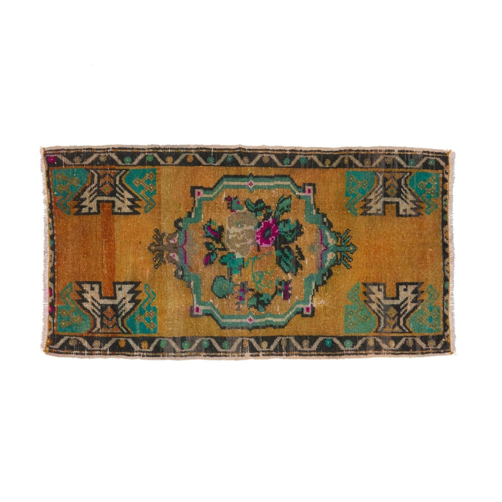 No. 1514 Mini Turkish Vintage Rug - 1'9.5" x 3'5" - Canary Lane