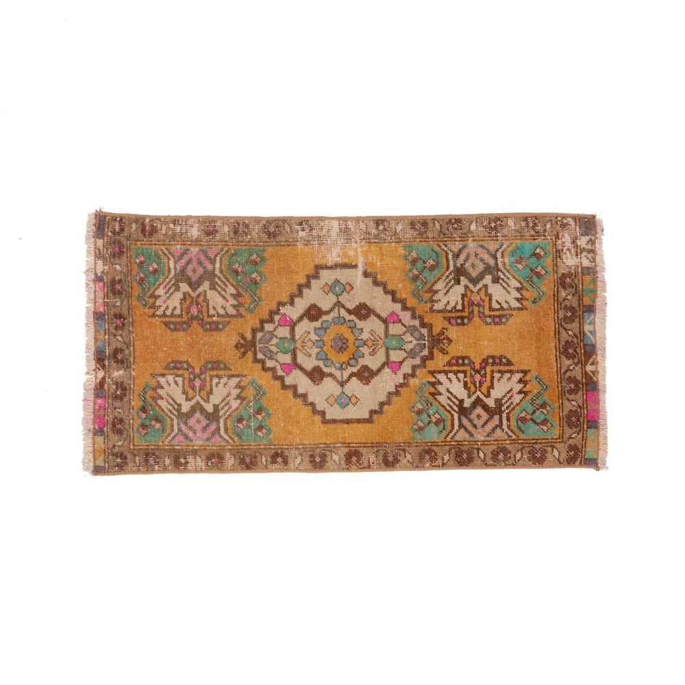 No. 1515 Mini Turkish Vintage Rug - 1'5" x 2'10.5" - Canary Lane