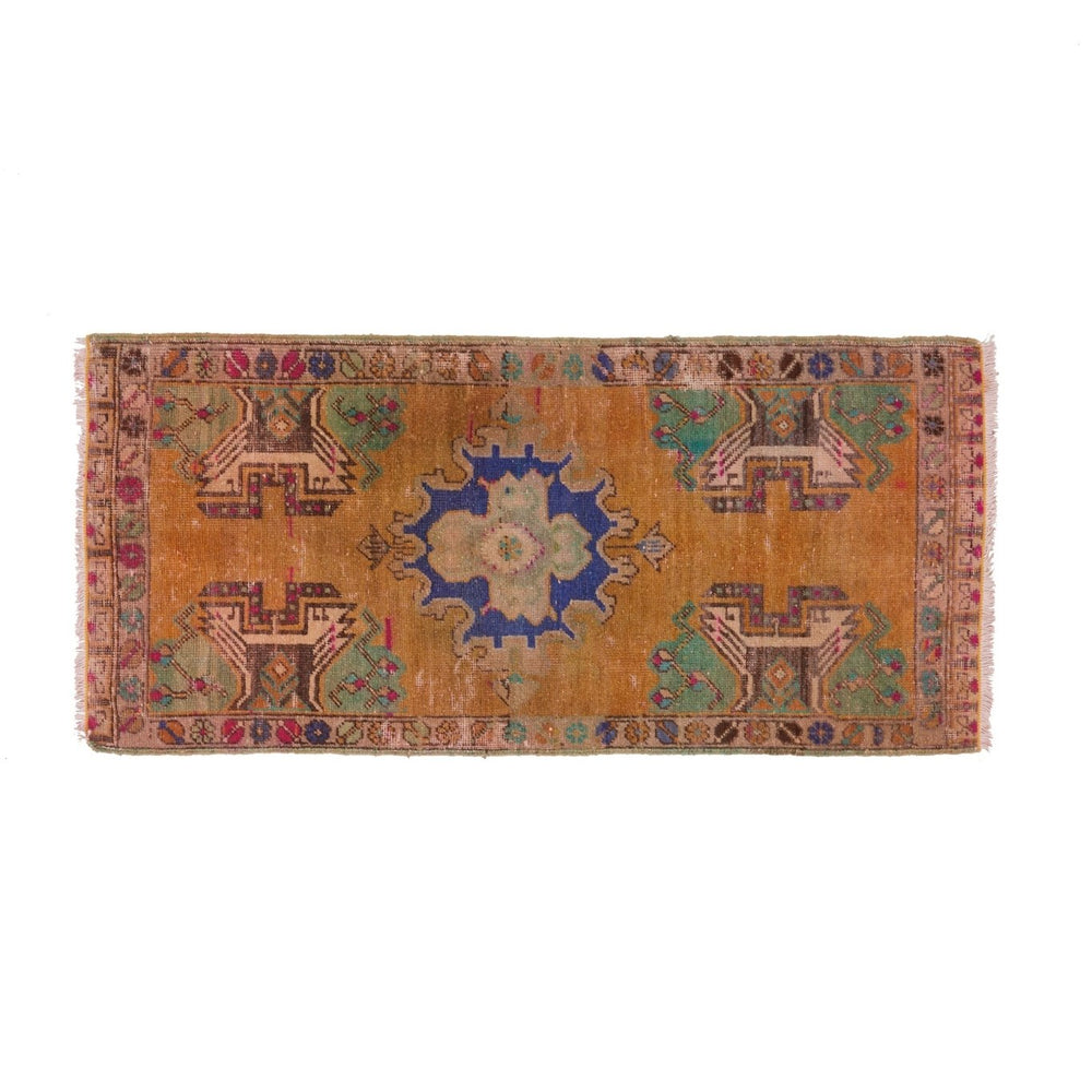 No. 1527 Mini Turkish Vintage Rug - 1'8.5" x 3'8" - Canary Lane