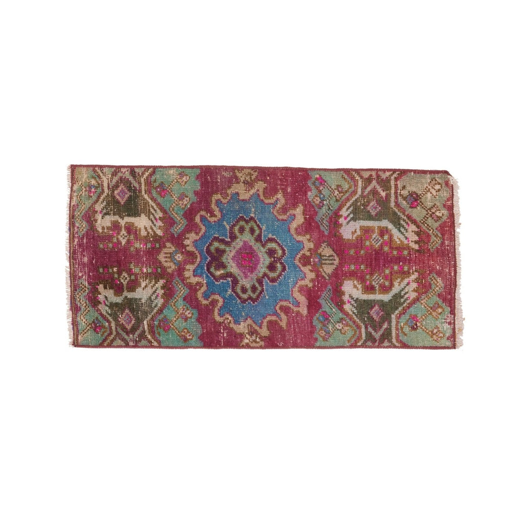 No. 1528 Mini Turkish Vintage Rug - 1'4.5" x 2'10.5" - Canary Lane