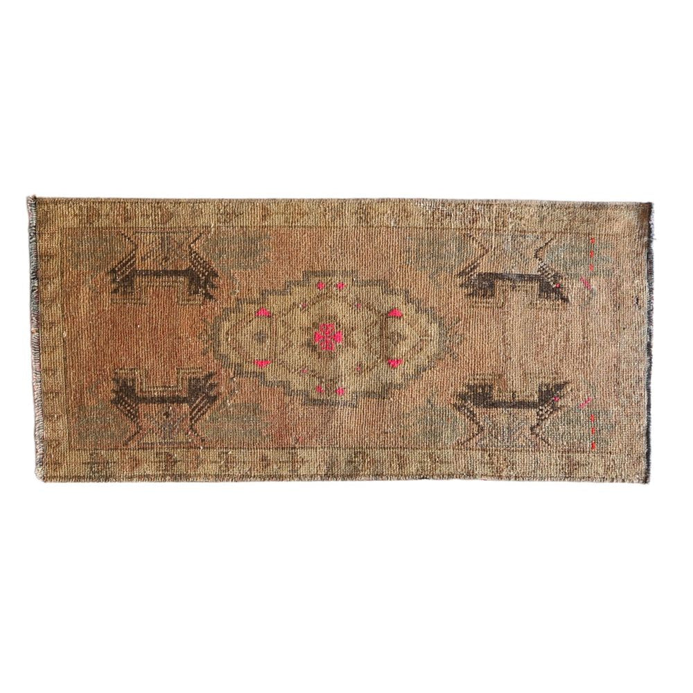 No. 1600 Mini Turkish Vintage Rug - 1'7.5" x 3'6.5" - Canary Lane