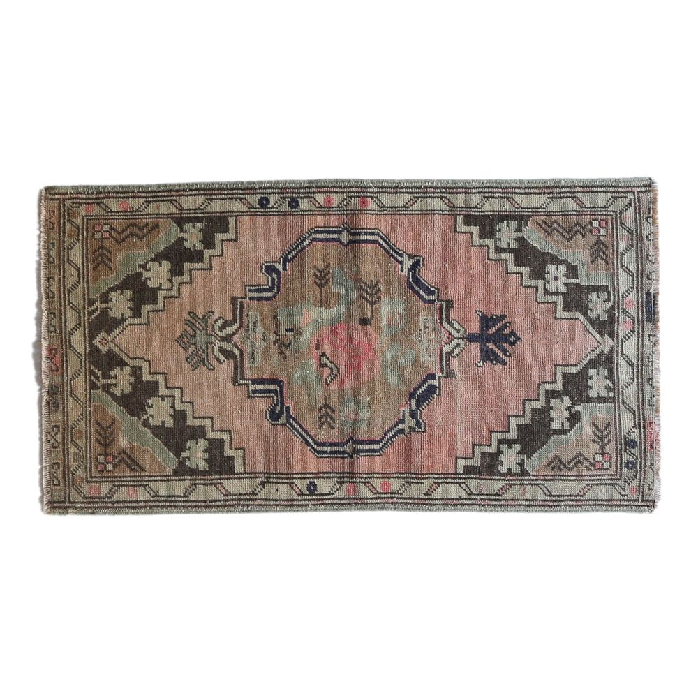 No. 1606 Mini Turkish Vintage Rug - 1'9.5" x 3'3.5" - Canary Lane