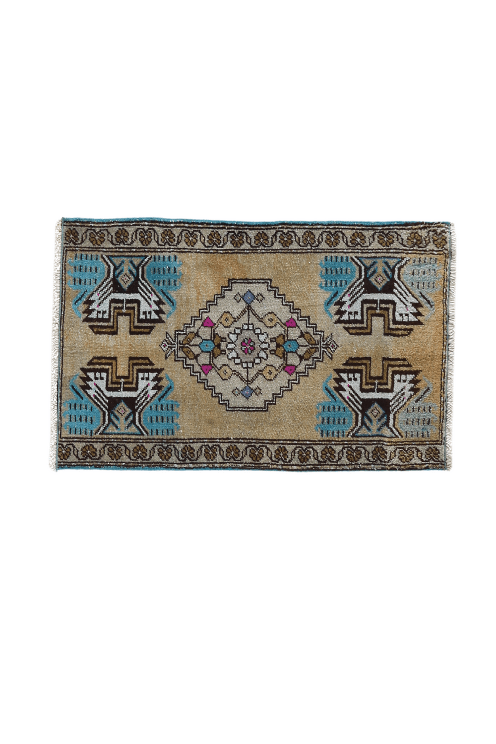 No. 1658 Mini Turkish Vintage Rug - 1'7.5" x 2'6" - Canary Lane