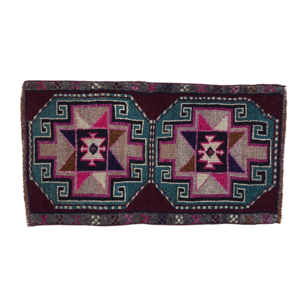 No. 1706 Mini Turkish Vintage Rug - 1'7.5" x 2'10.5" - Canary Lane