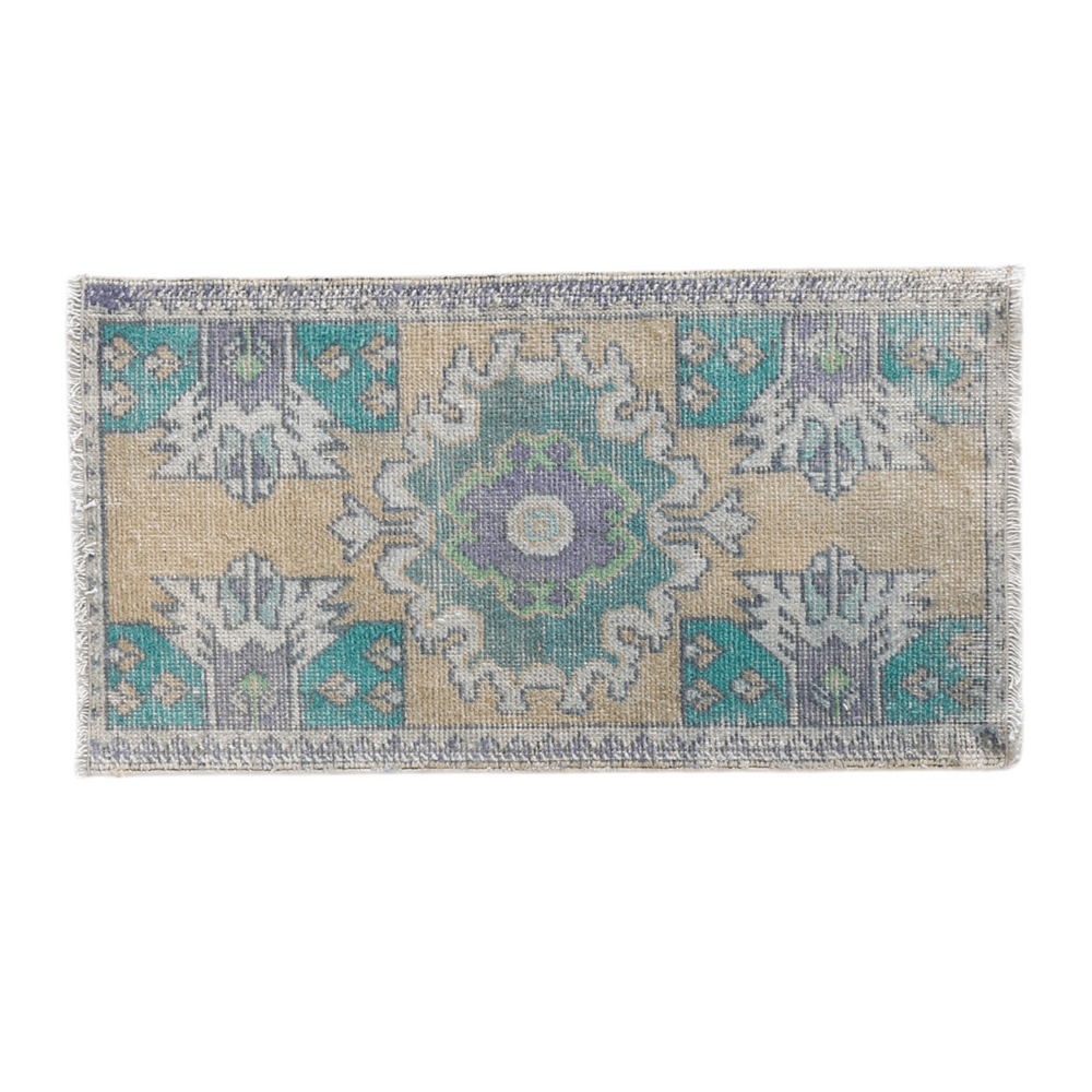 No. 1708 Mini Turkish Vintage Rug - 1'7" x 2'11.5" - Canary Lane