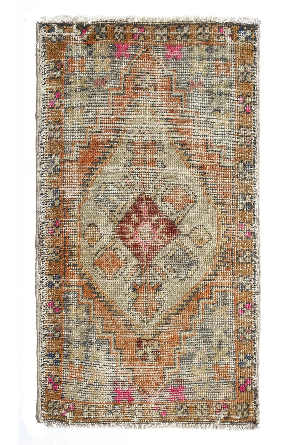 No. 370 Distressed Mini Rug - 1'7