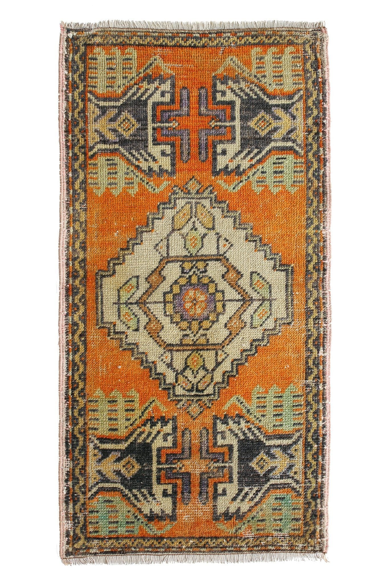 No. 371 Petite Vintage Rug - 1'6" x 3' - Canary Lane