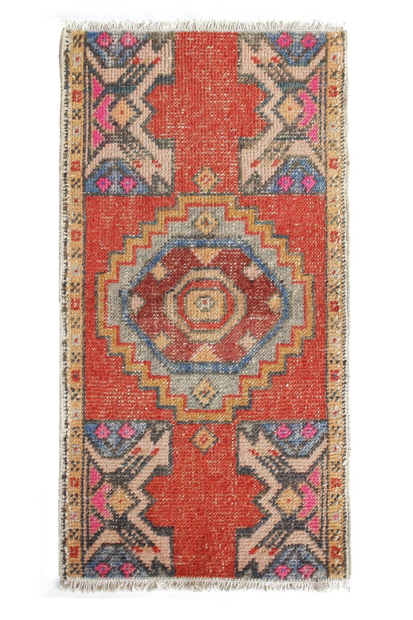 Yastik vintage turkish small rug for bath or kitchen – Canary Lane