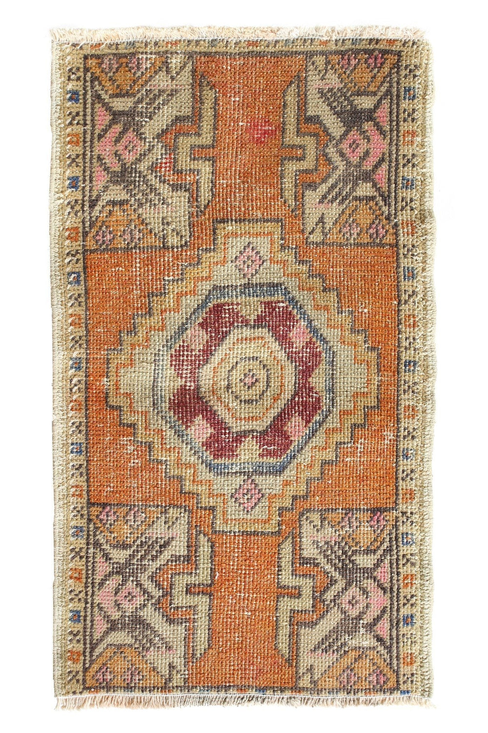 No. 381 Distressed Petite Vintage Rug - 1'8