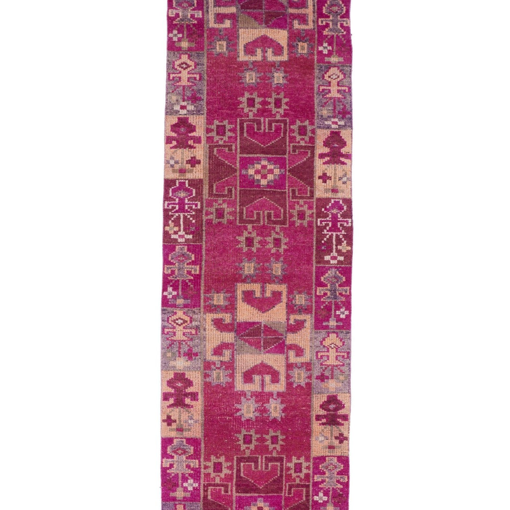 'Oleander' Vintage Turkish Runner - 3'1.5'' x 11'11'' - Canary Lane