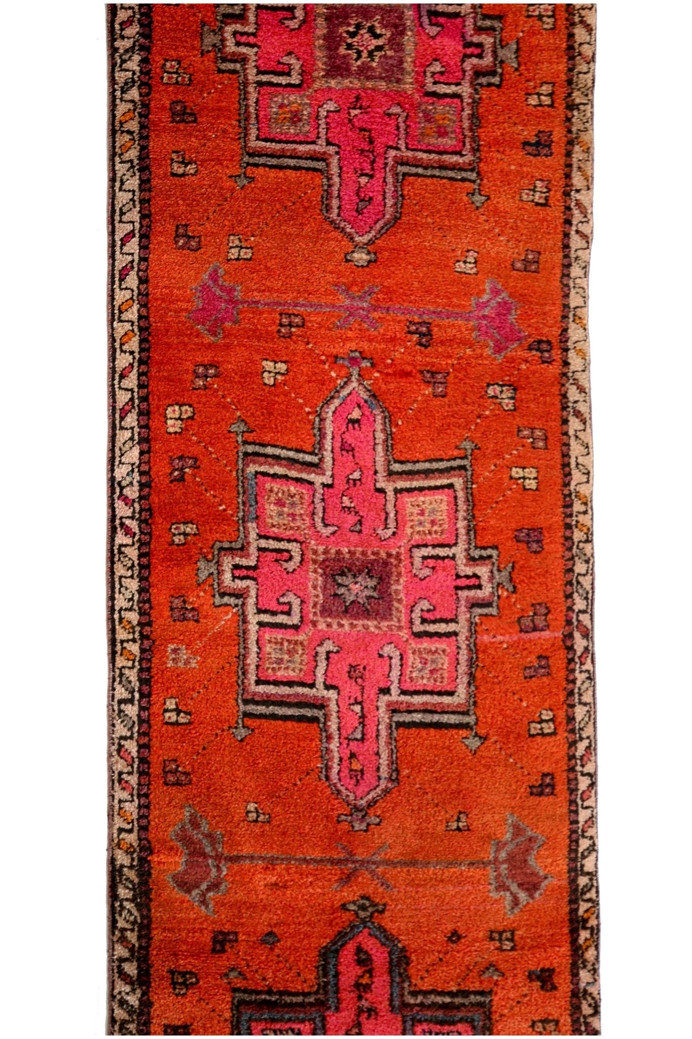 'Papaya' Turkish Vintage Rug - 3'10'' x 13'1'' - Canary Lane