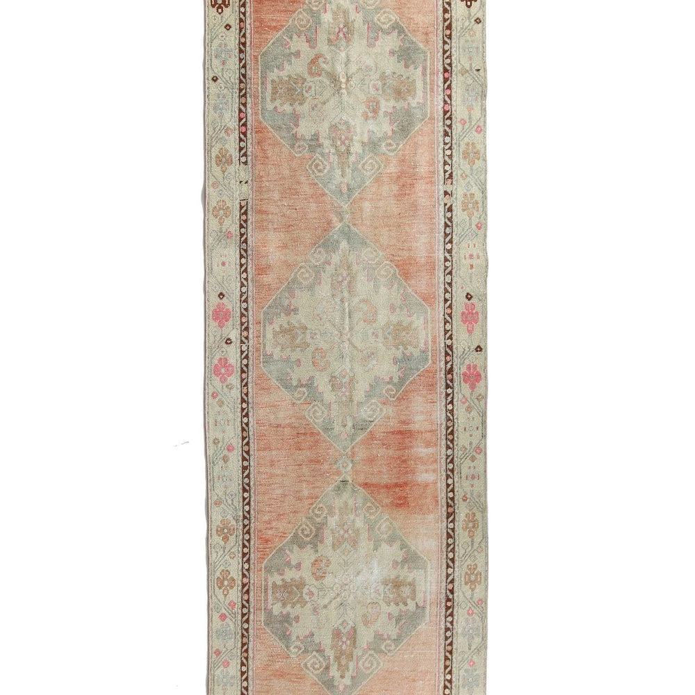 'Peaches' Faded Pastel Oushak Runner - Canary Lane