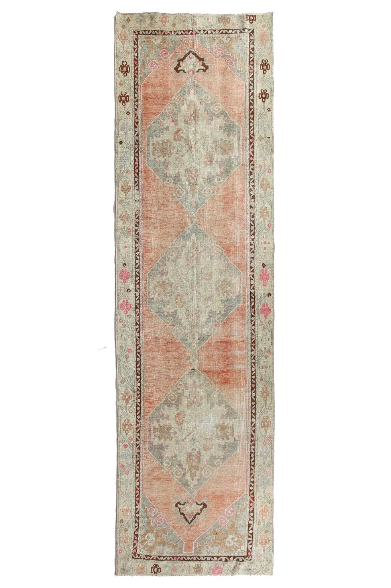 'Peaches' Faded Pastel Oushak Runner - Canary Lane