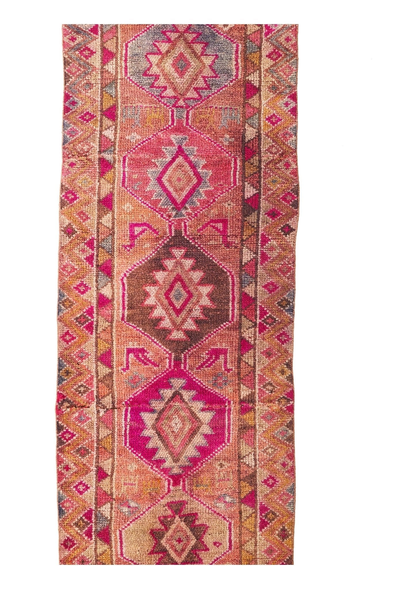 'Peony' Vintage Turkish Runner - 2'10'' x 12'3'' - Canary Lane