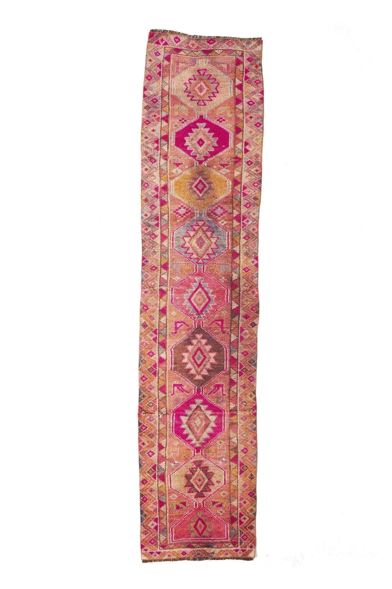 'Peony' Vintage Turkish Runner - 2'10'' x 12'3'' - Canary Lane