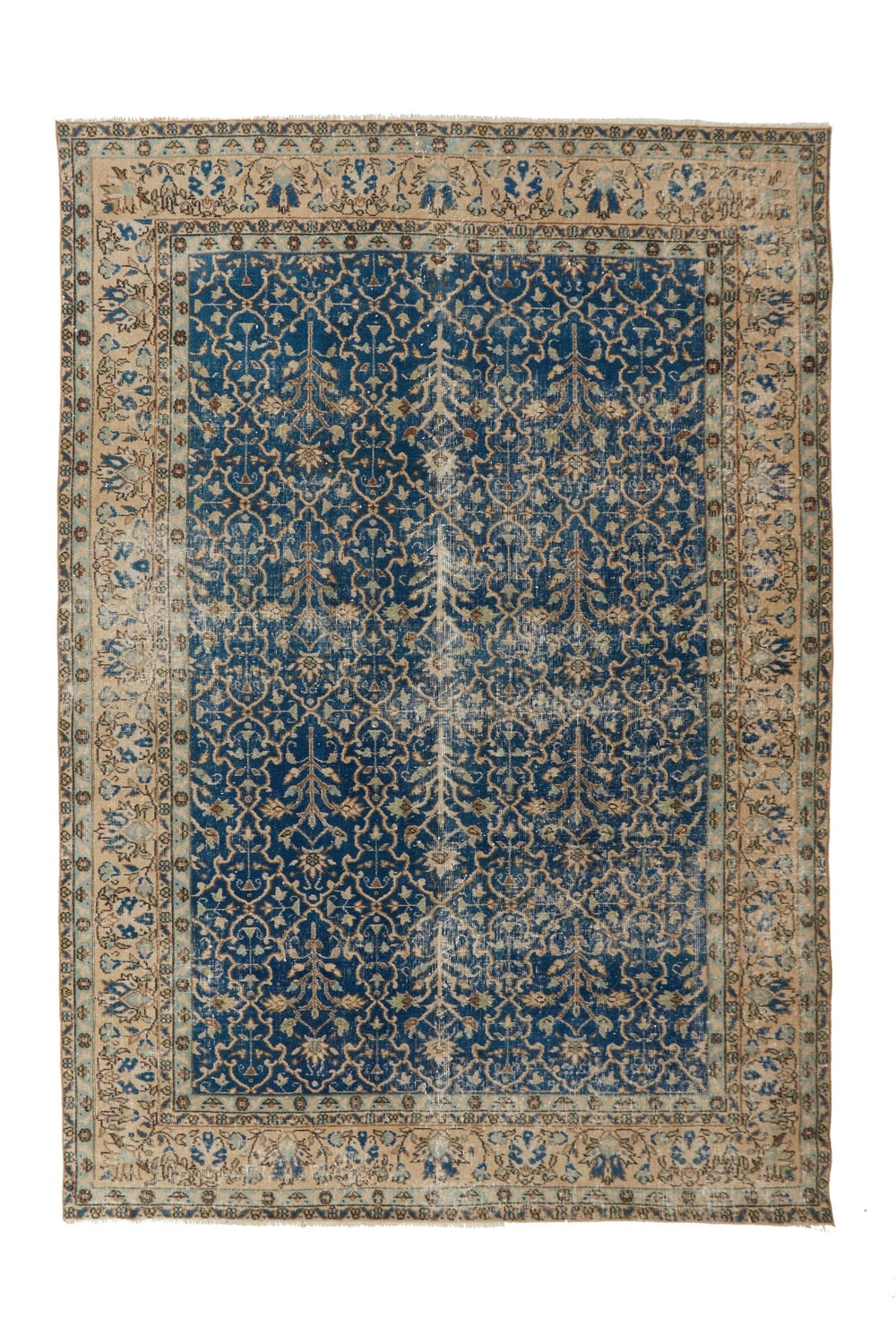 'Pisces' Turkish Vintage Area Rug - 6'11