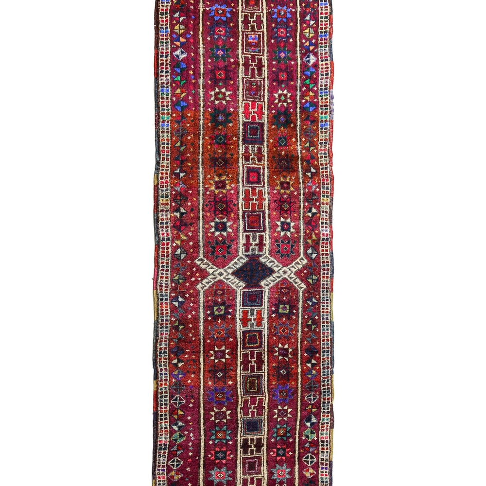 'Prism' Turkish Vintage Rug - 3'3'' x 12' - Canary Lane