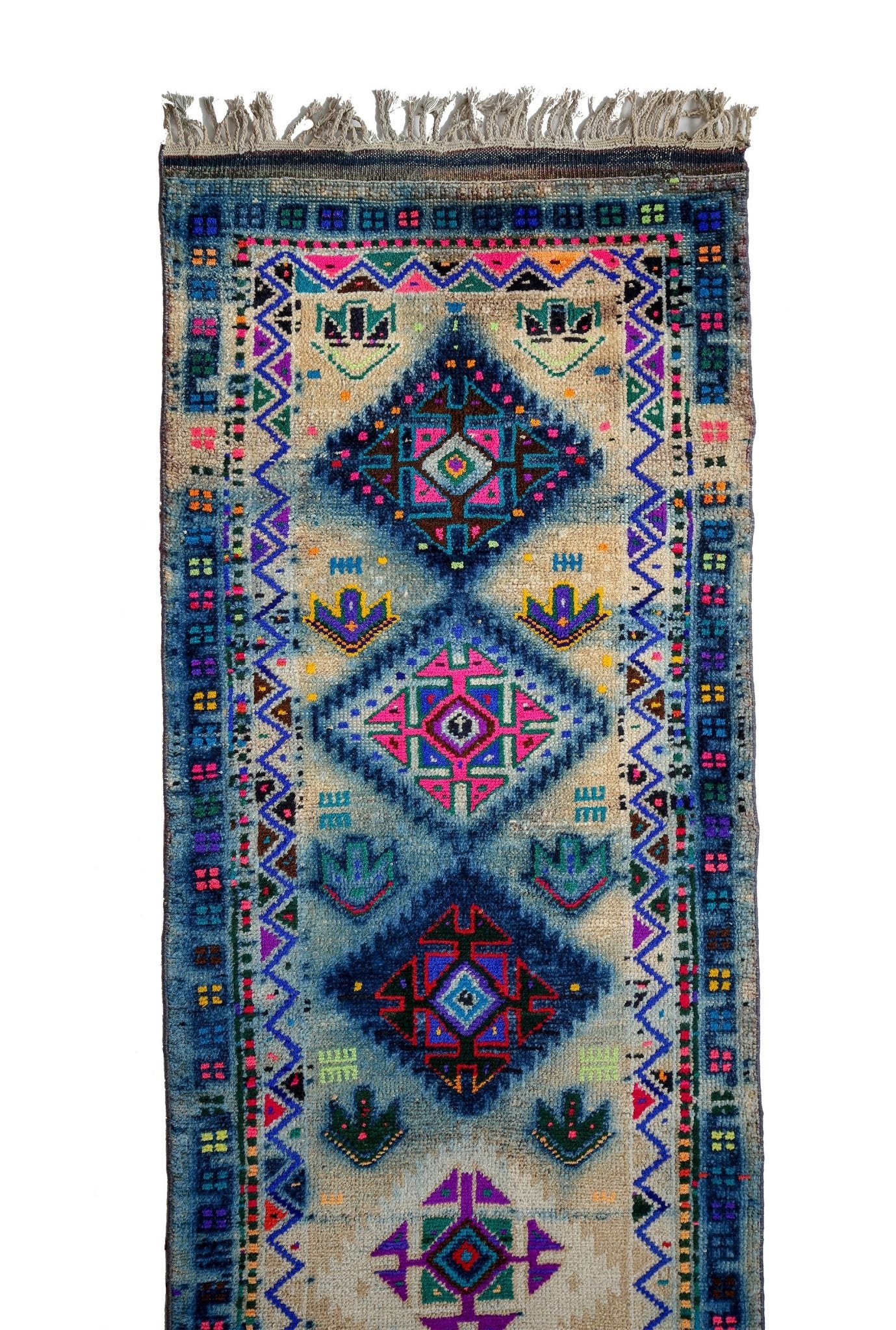 'Rainbow' Tribal Runner Rug - Canary Lane