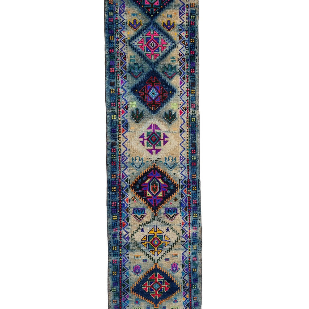 'Rainbow' Tribal Runner Rug - Canary Lane