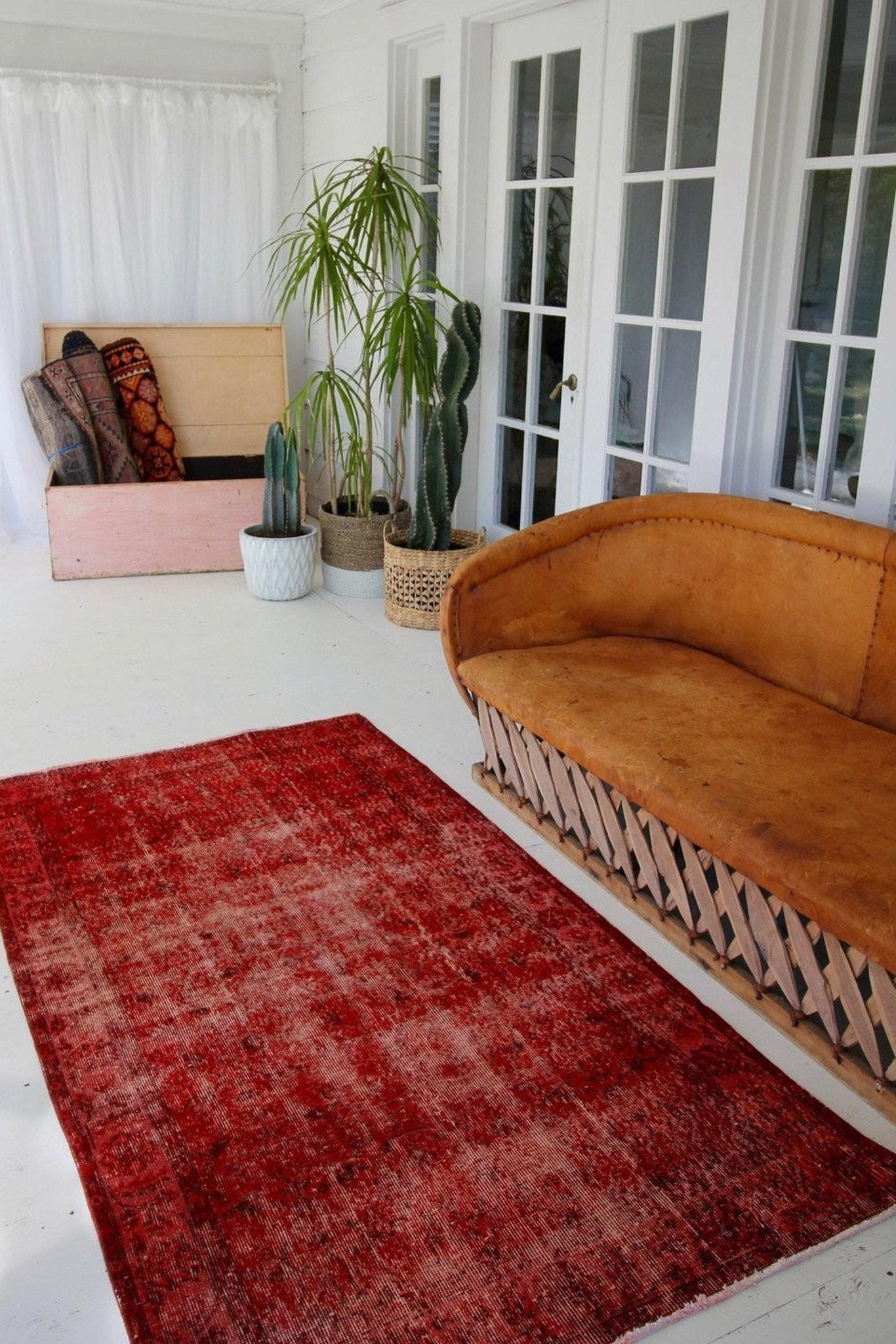 'Rioja' Overdye Turkish Area Vintage Rug - 3'9" x 6'10" - Canary Lane