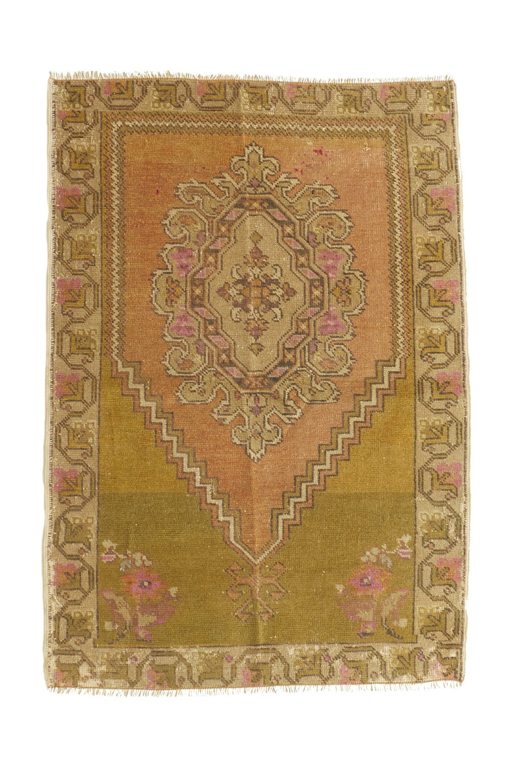 'Sage' Vintage Turkish Accent Rug - 2'10'' x 4'4'' - Canary Lane