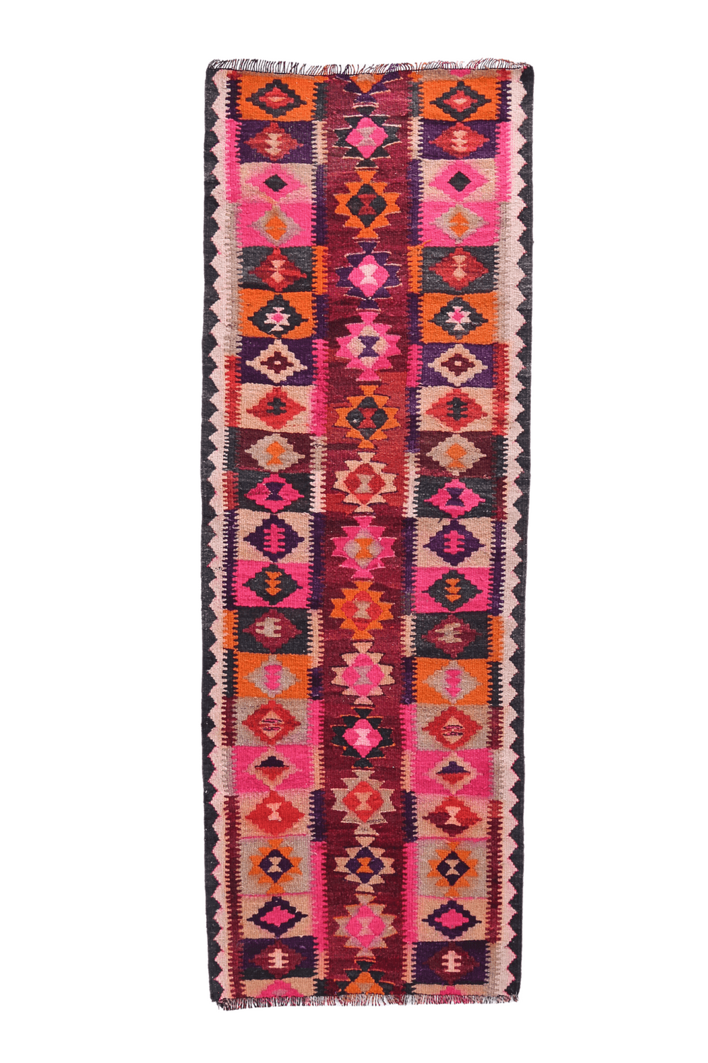 'Severn' Vintage Turkish Kilim Runner - 2'10.5" x 8'1" - Canary Lane