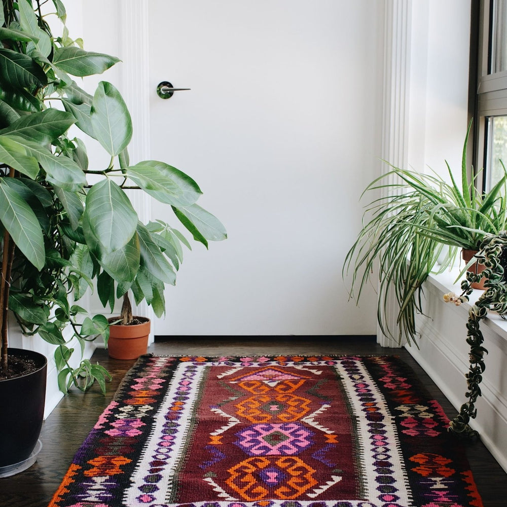 
                  
                    'Sparkler' Small Vintage Turkish Kilim Rug - 3’1” x 4’5” - Canary Lane
                  
                
