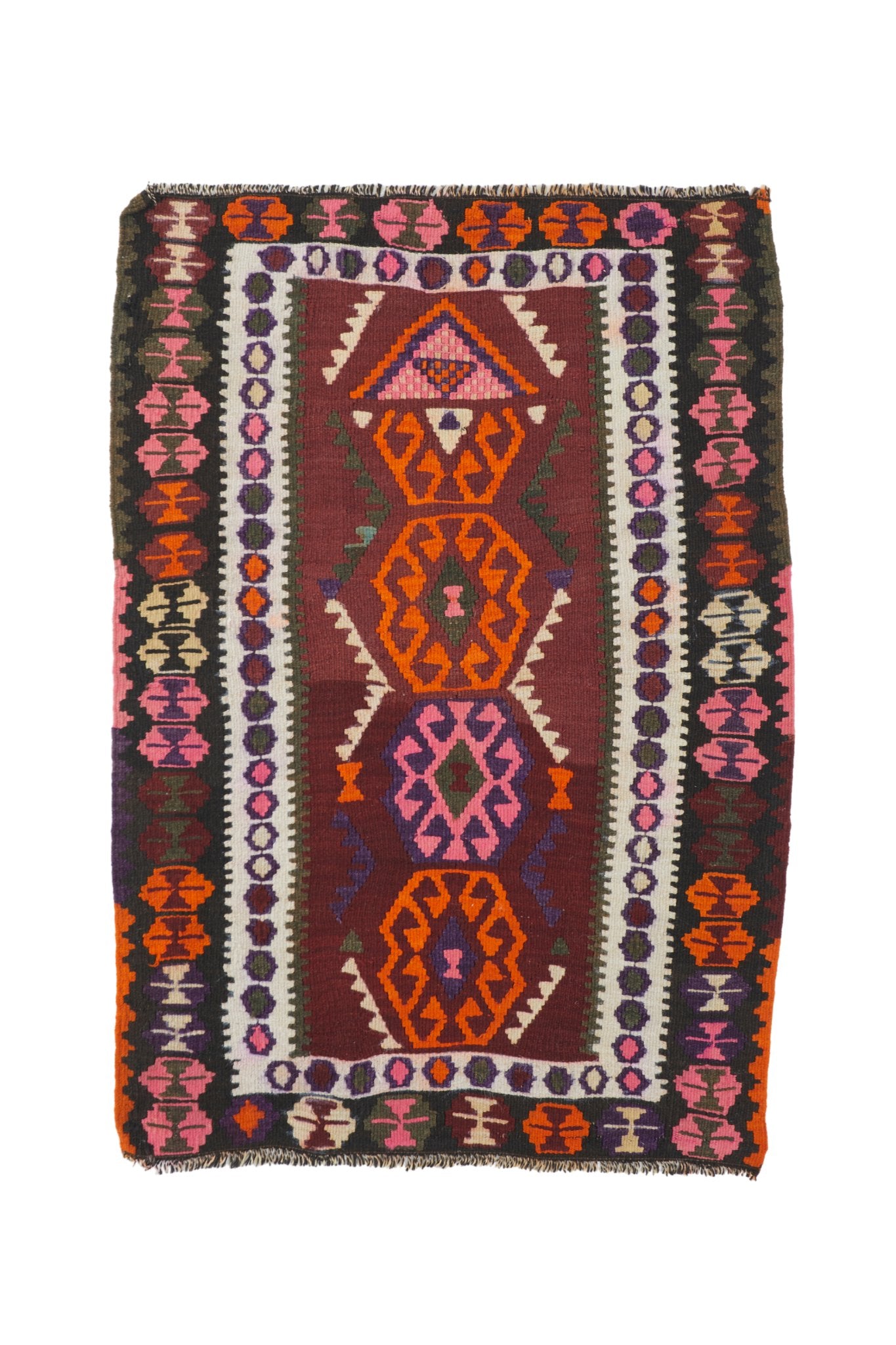 'Sparkler' Small Vintage Turkish Kilim Rug - 3’1” x 4’5” - Canary Lane