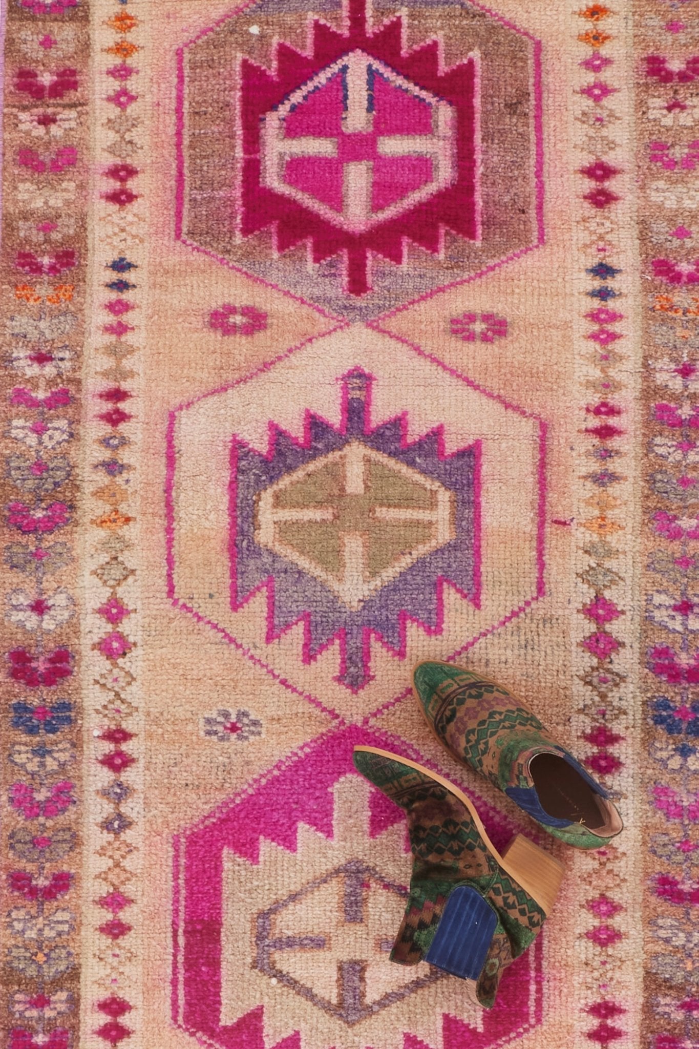 'Suki' Vintage Turkish Runner - 2'8'' x 12'5'' - Canary Lane