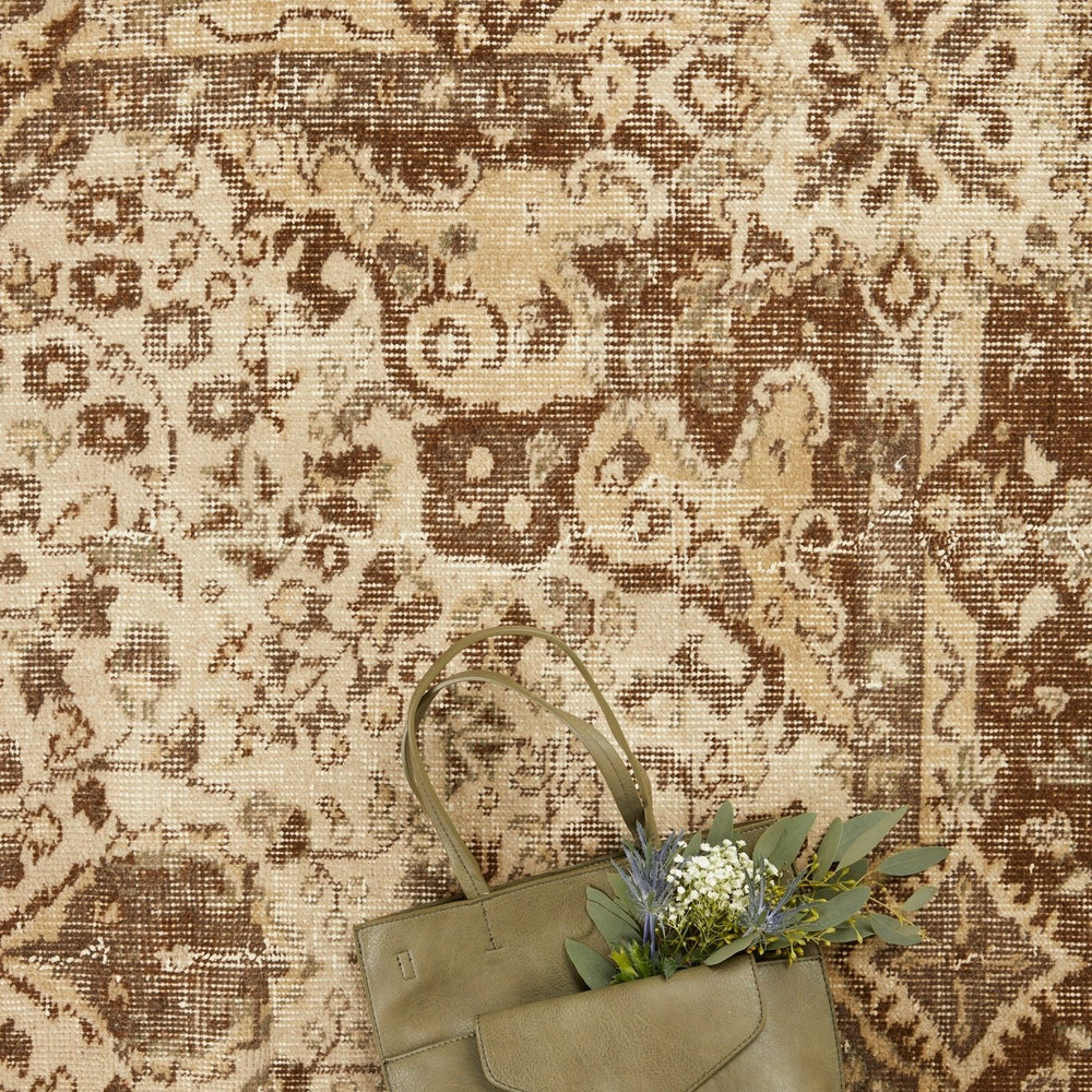 'Taurus' Vintage Turkish Area Rug - 5'6" x 8'10" - Canary Lane