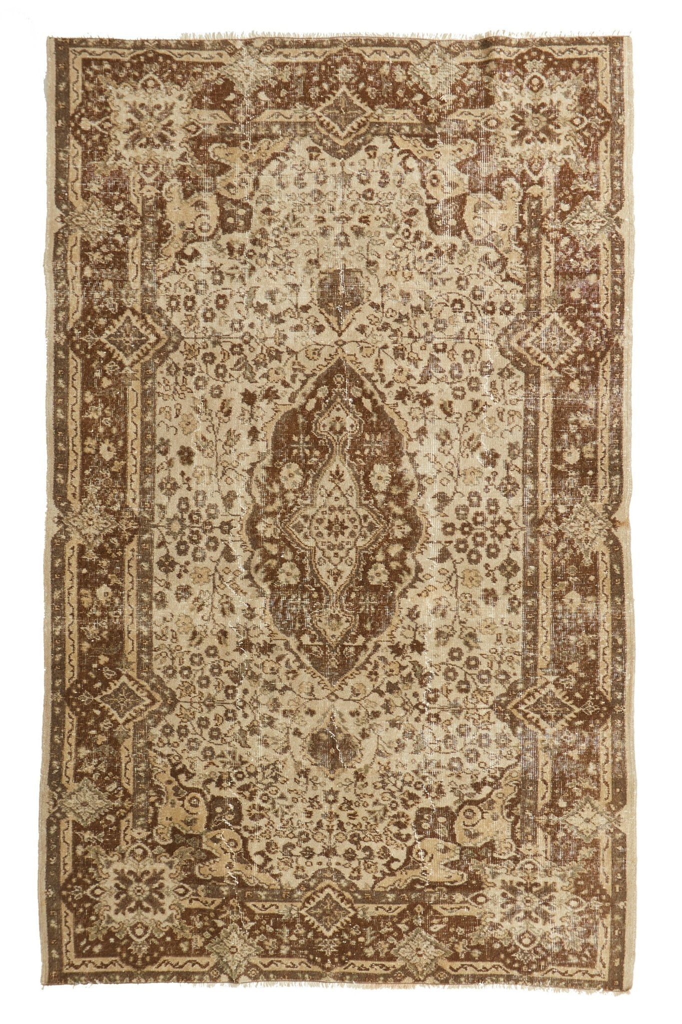 'Taurus' Vintage Turkish Area Rug - 5'6" x 8'10" - Canary Lane