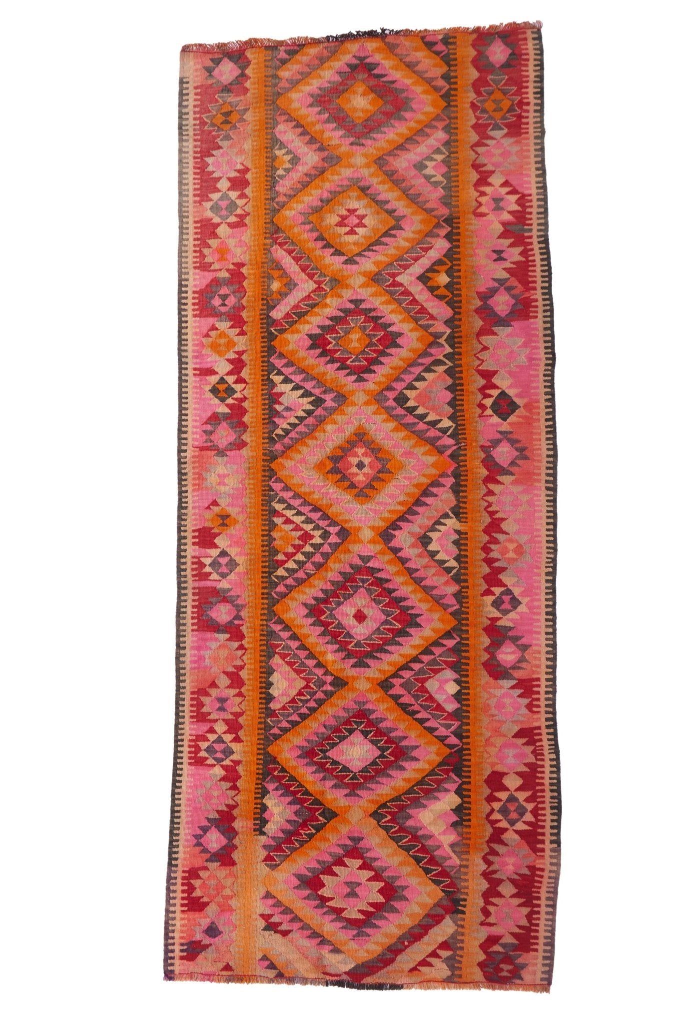 'Teddy' Vintage Heirloom Turkish Kilim Runner - 4'4'' x 11'2'' - Canary Lane