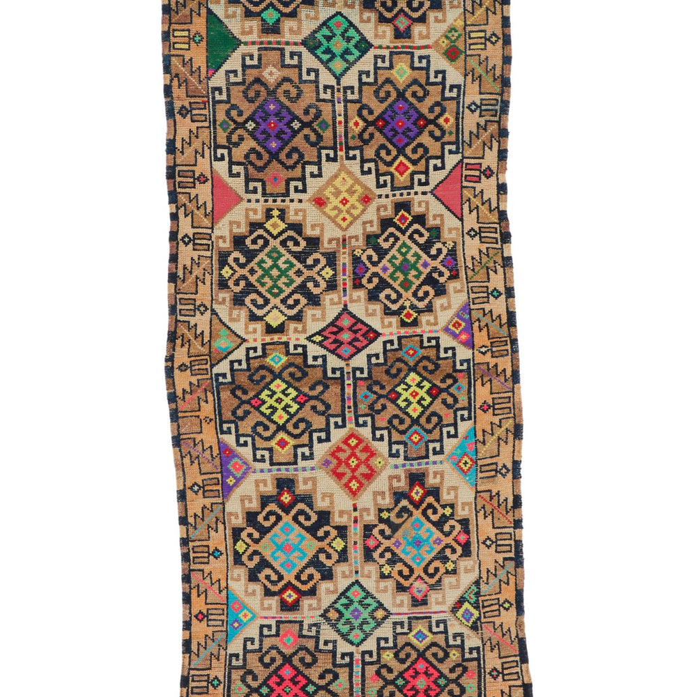 'Venice' Turkish Vintage Runner Rug - 3'4" x 9'1.5" - Canary Lane