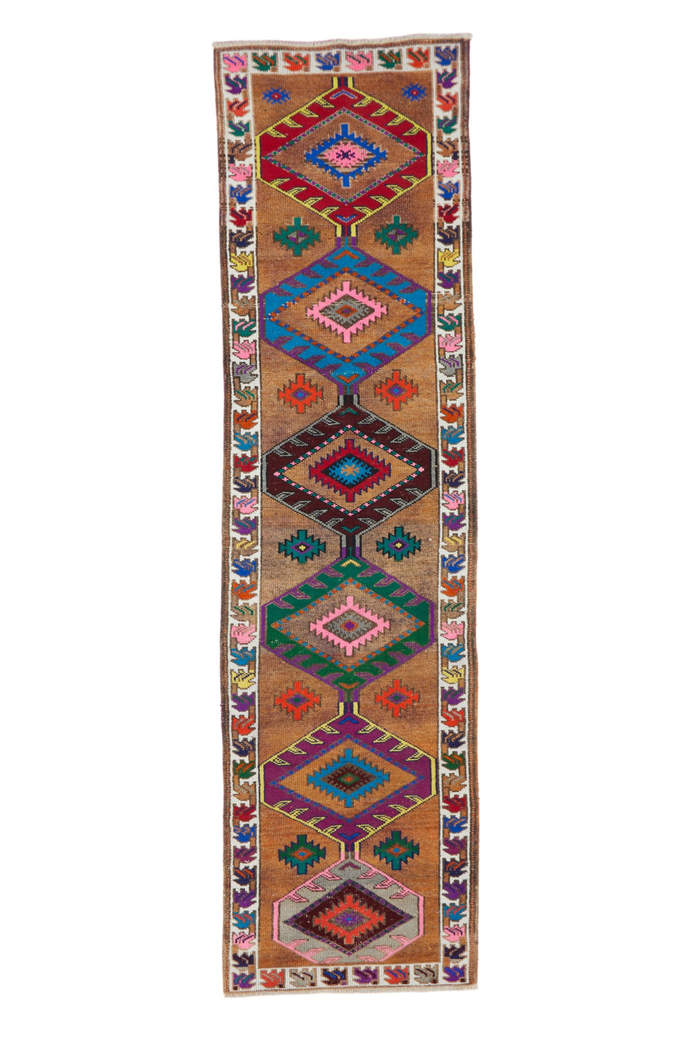 'Zest' Vintage Turkish Runner Rug - 3' x 11'3