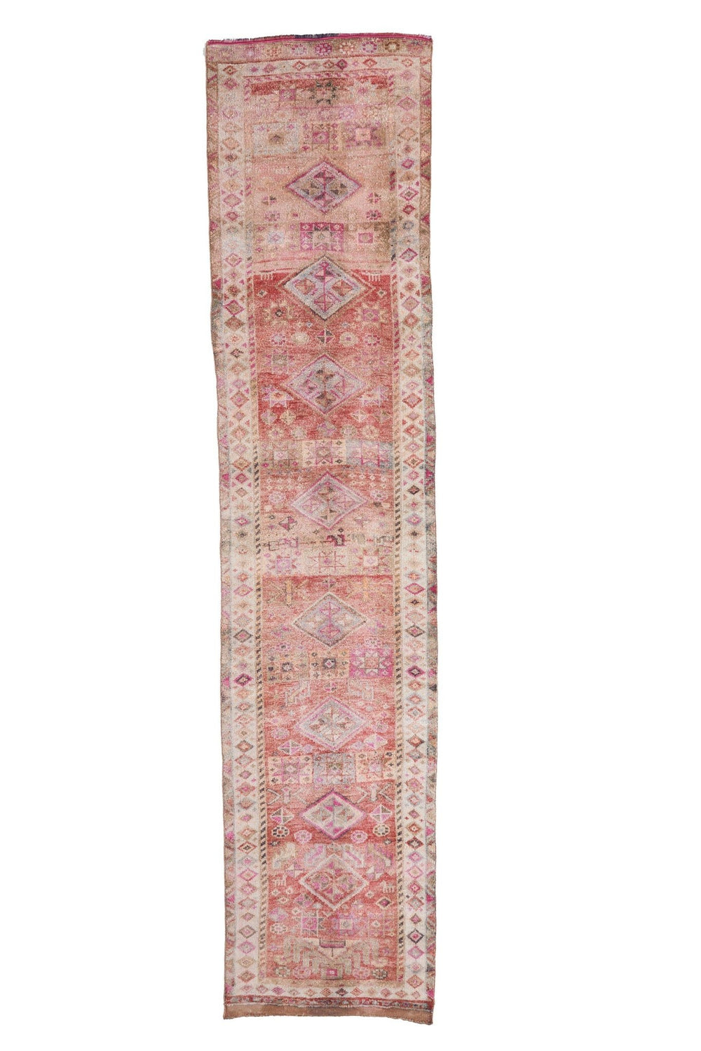 'Zinnia' Turkish Vintage Runner Rug - 3' x 13' - Canary Lane