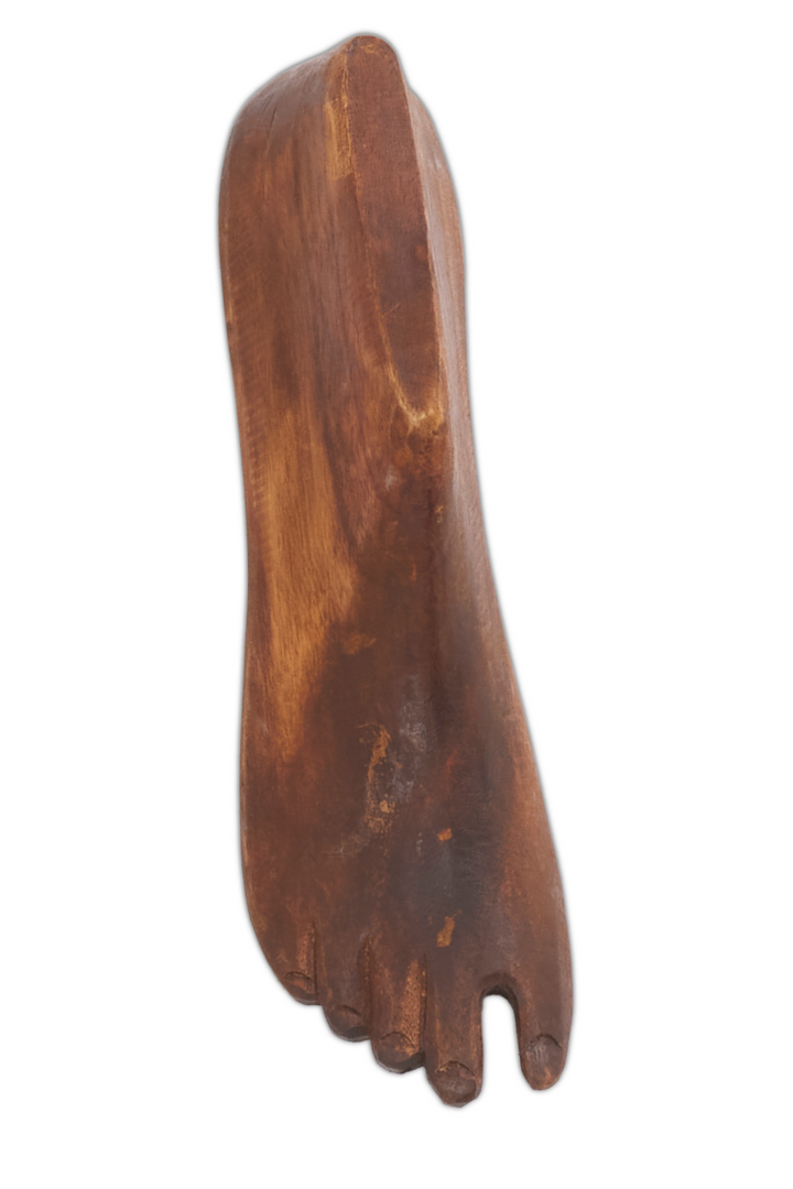 Hand-Carved Vintage Wooden Foot No. 002