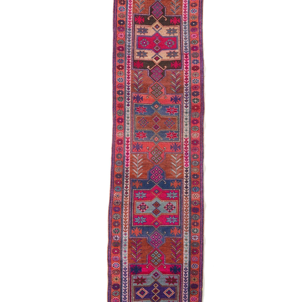 'Elysium' Vintage Turkish Runner - 3' x 14'2'' - Canary Lane - Curated Textiles