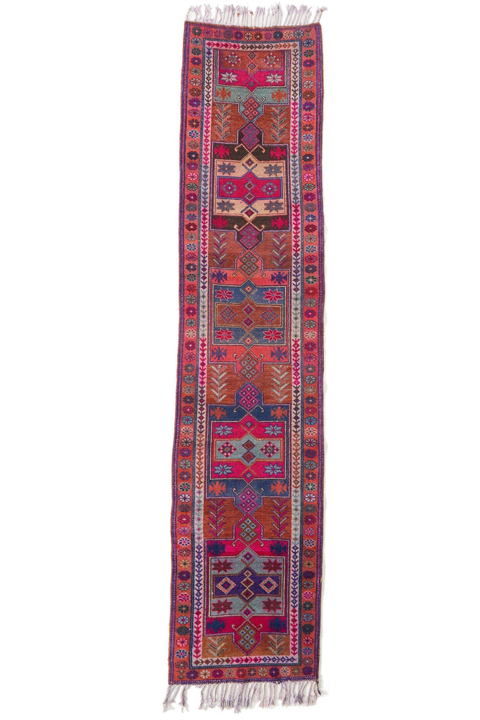 'Elysium' Vintage Turkish Runner - 3' x 14'2'' - Canary Lane - Curated Textiles