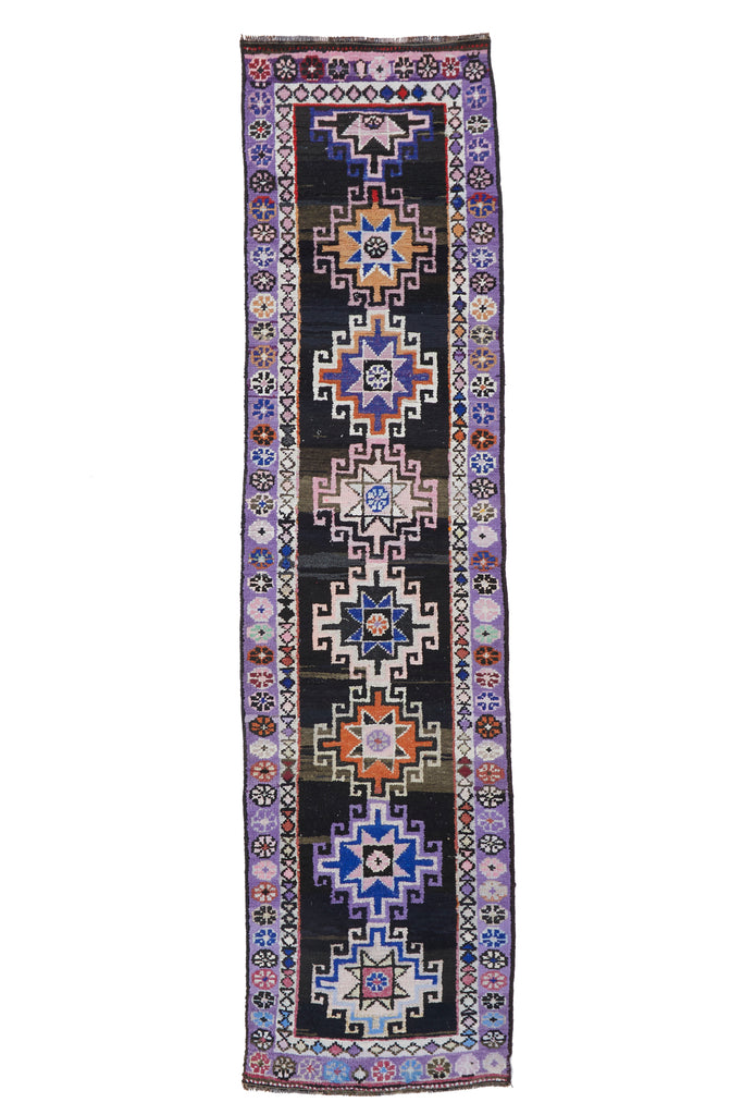 'Wisteria' Vintage Turkish Runner - 2'5'' x 10'1'' - Canary Lane - Curated Textiles