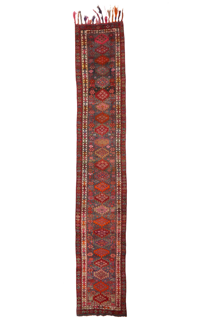 'Mulberry' Vintage Turkish Long Runner - 3' x 18' - Canary Lane - Curated Textiles